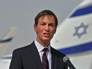 In this file photo taken on August 31, 2020 US Presidential Adviser Jared Kushner speaks in front of an air-plane of El Al at the Abu Dhabi airport, following the arrival of the the first-ever commercial flight from Israel to the UAE. KARIM SAHIB / AFP