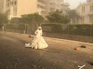 The end of a wedding day. This photo was taken by @adafat13 a minute after she miraculously survived the explosion. (Instagram)