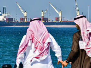 An oil tanker at the port of Ras al-Khair, about 185 kilometres north of Dammam in Saudi Arabia’s eastern province overlooking the Gulf on December 11, 2019. AFP