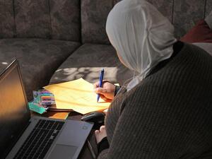 Nabila, a 24-year-old Syrian refugee, finds her calling in raising awareness of early marriage and gender-based violence through animation (Photo courtesy of CARE International in Jordan)