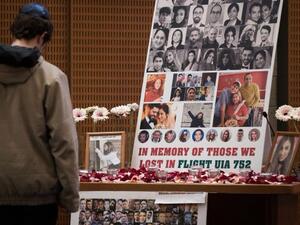 Ukrainian passenger plane that was shot down by Iranian forces outside Tehran last January (Twitter)