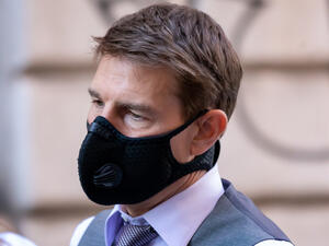 The star has been wearing a mask on set 