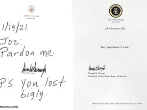 Trump's letter to Joe Biden sparks speculation. (Twitter)