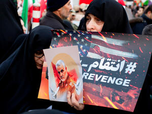 Funeral of Qassem Suleimani assassinated by American drones, Qasem Soleimani was an Iranian major general in the Islamic Revolutionary Guard Corps (IRGC). Iran Tehran, Jan 7, 2020. (Shutterstock/ File Photo)
