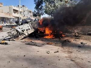  عبوة ناسفة موضوعة تحت سيارة من نوع (فان) انفجرت اليوم الخميس