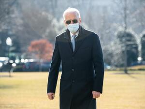 US President Joe Biden walks from Marine One after arriving on the South Lawn of the White House in Washington, DC, February 8, 2021, following a weekend in Delaware. SAUL LOEB / AFP US President Joe Biden walks from Marine One after arriving on the South Lawn of the White House in Washington, DC, February 8, 2021, following a weekend in Delaware. SAUL LOEB / AFP