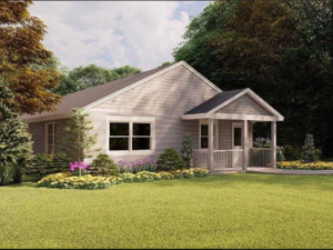 A Riverhead, N.Y., home billed as the the first 3D-printed home in the United States" is being listed for sale online with an asking price of $299,999. (Photo courtesy of Zillow)