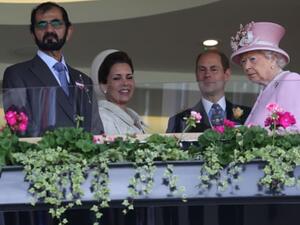 The Queen and Prince Edward greet Sheikh Mohammed and Princess Haya at Royal Ascot in 2016. Photograph: Justin Tallis/AFP via Getty Images