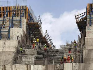 A general view of the construction works at the Grand Ethiopian Renaissance Dam (GERD), near Guba in Ethiopia. AFP