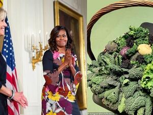 Dr Biden, 69, sent the Obamas a hamper of vegetables picked from the White House Kitchen Garden. (Instagram)