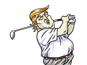 Donald Trump Playing Golf. Cartoon Vector Illustration. May 2, 2017  (Shutterstock)	