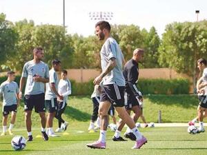 Mexico’s Tigres UANL pictured during a training session in Doha yesterday. (Photo: Gulf Times)