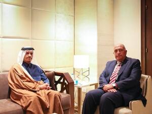 وزيرا خارجية مصر وقطر خلال اجتماعهما في القاهرة