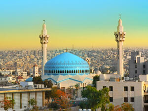 A view of the King Abdullah Mosque in Amman 