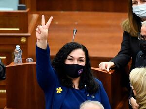 Newly elected President of Kosovo Vjosa Osmani 