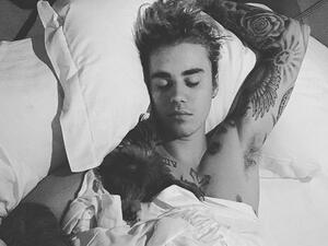 Justin Bieber with dogs