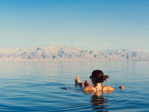 Relaxing in the Dead Sea 