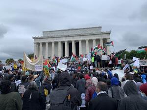 مظاهرة حاشدة في واشنطن دعما للشعب الفلسطيني