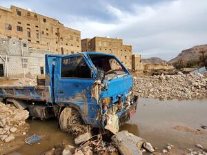 flood disaster caused huge damages in the Tarim District in Hadramout