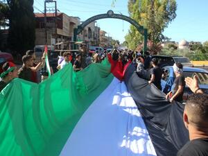 Rallies in support of the Palestinians at Lebanon's southern border.