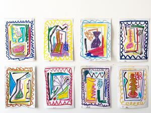 4/21 studies 29 x 21 cm Oil pastels on paper by Nasser Almulhim