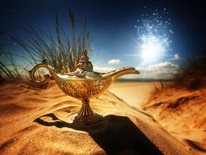 Magic lamp in the desert 