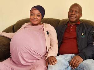 Gosiame Sithole, 37, gave birth to her decuplets – two more than doctors had earlier detected during the medical scans – at a hospital in Pretoria last night, said her husband Teboho Tsotetsi