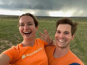 Neither had seen a tornado in person before, and Tom thought it would be a good scene for a proposal
