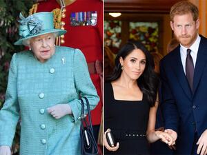 الملكة اليزابيث والأمير هاري وميغان ماركل