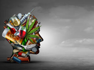 Drug addiction concept