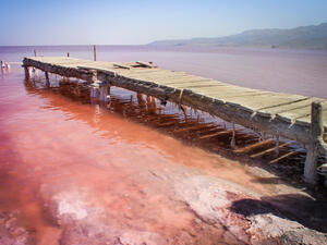 The unusual pink Lake Urmia