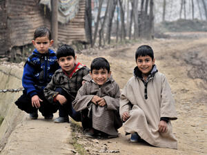 A Group of Kashmiri Children