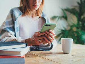 woman using phone