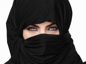 Beautiful girl wearing burqa