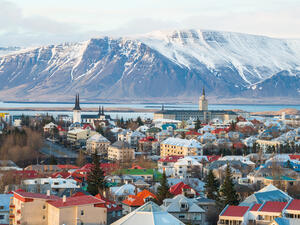Scenery view of Reykjavik the capital city of Iceland 