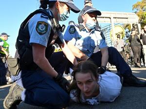 anti-lockdown protests erupted in Australian capital