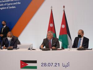 Jordan King Abdullah in Athens for a Meeting