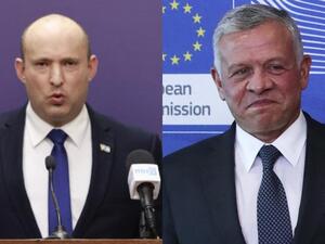 Naftali Bennett (Left ), King Abdullah   