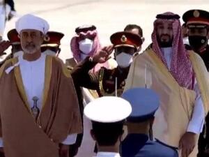  ولي العهد السعودي محمد بن سلمان، يستقبل سلطان عمان هيثم بن طارق