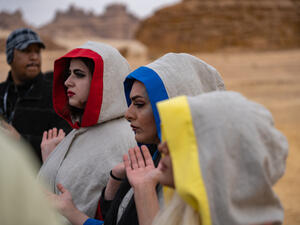 Winter at Tantora festival opens with a theatrical performance of the Nabatean Civilisation, Al Ula, Saudi Arabia