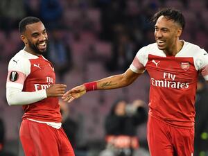 Alexander Lacazette (L) and Pierre-Emerick Aubameyang (Photo: AFP)