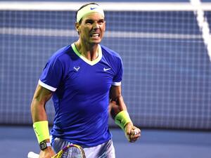 Rafael Nadal of Spain celebrates a shot during a match against Jack Sock of the United States on Day 5 during the Citi Open at Rock Creek Tennis Center in Washington, DC. (Photo: AFP)