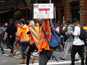 Anti-lockdown protesters clash with police in Australia's Melbourne.