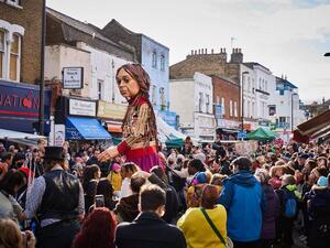 Refugee puppet 'Little Amal' continues her long walk in UK