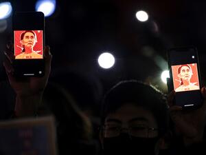 Myanmar's ousted civilian leader Aung San Suu Kyi.