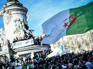 An Algerian protester in Paris 