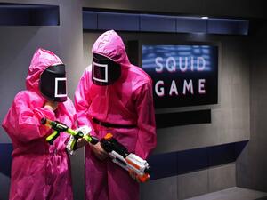 Netflix's smash hit "Squid Game," at the Korean Cultural Center in Abu Dhabi on Tuesday. | AFP-JIJI