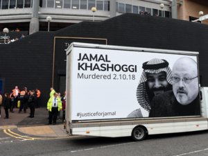 Van with Jamal Khashoggi Photo near St James' Park
