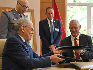 Abdellatif Loudiyi (L) with Benny Gantz