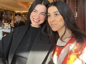 Dua Lipa (L) and Nadia Murad meet in Dubai 